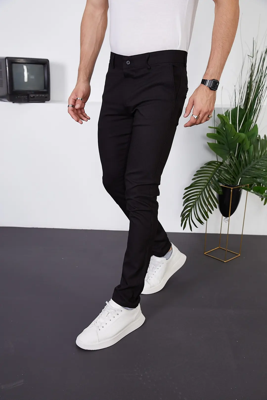Erkek Chino Keten Fit Pantolon — görsel 3
