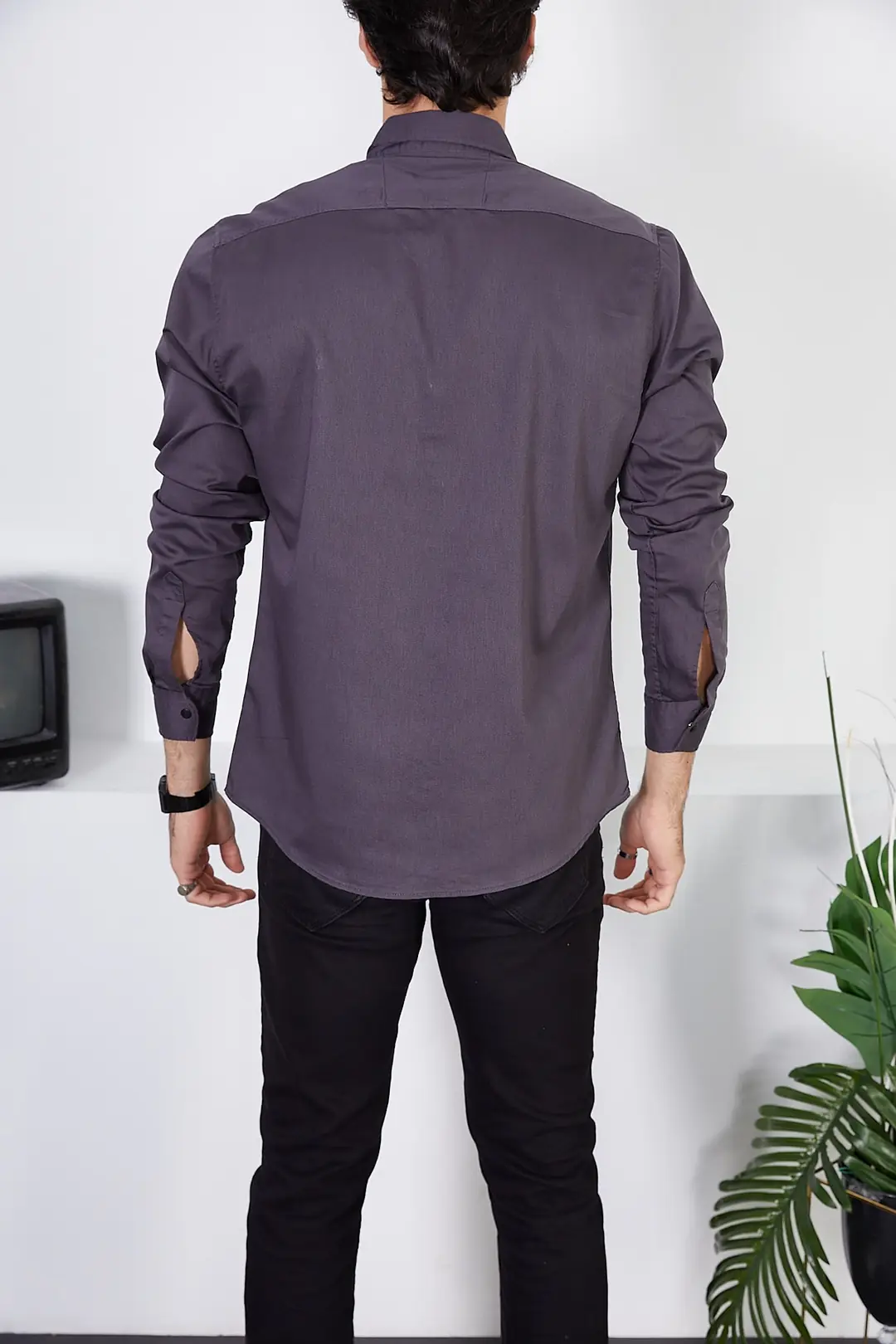 Erkek Slim Fit Kot Gömlek — görsel 4