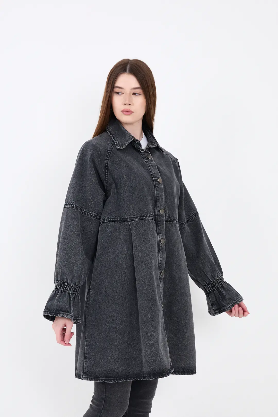Kadın Oversize Kot Ceket — görsel 4