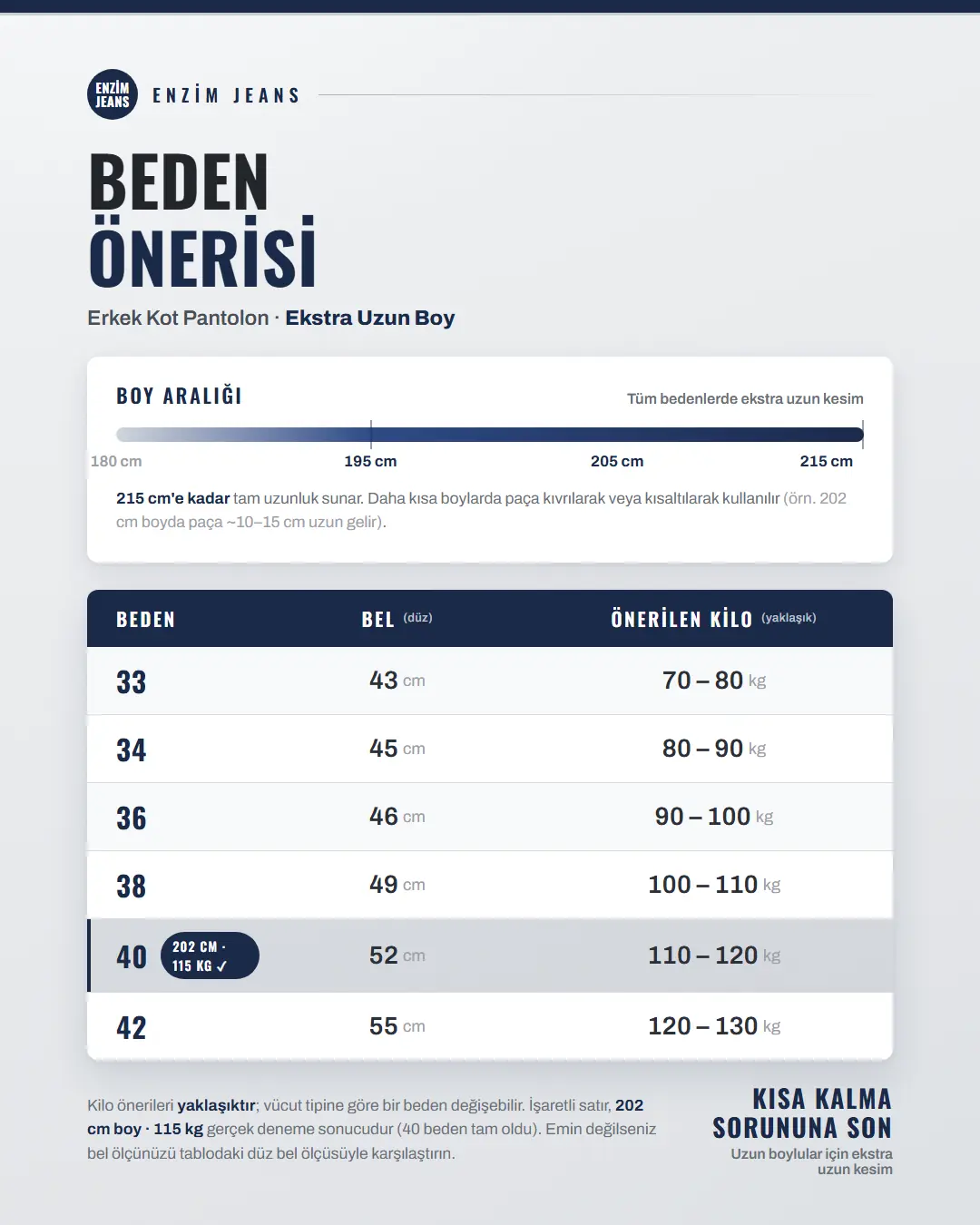 TallFit 215 | Uzun Boy Erkek Kot Pantolon — 215 cm'e Kadar Ekstra Uzun — görsel 9