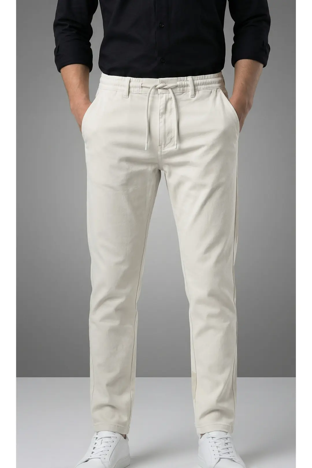 Erkek Slim Fit Jogger Pantolon - bej