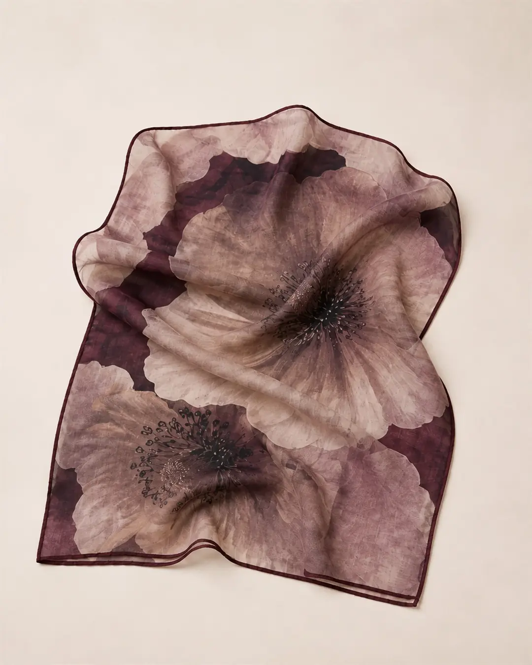 Soft Eşarp - Gelincik Desenli - K — görsel 2
