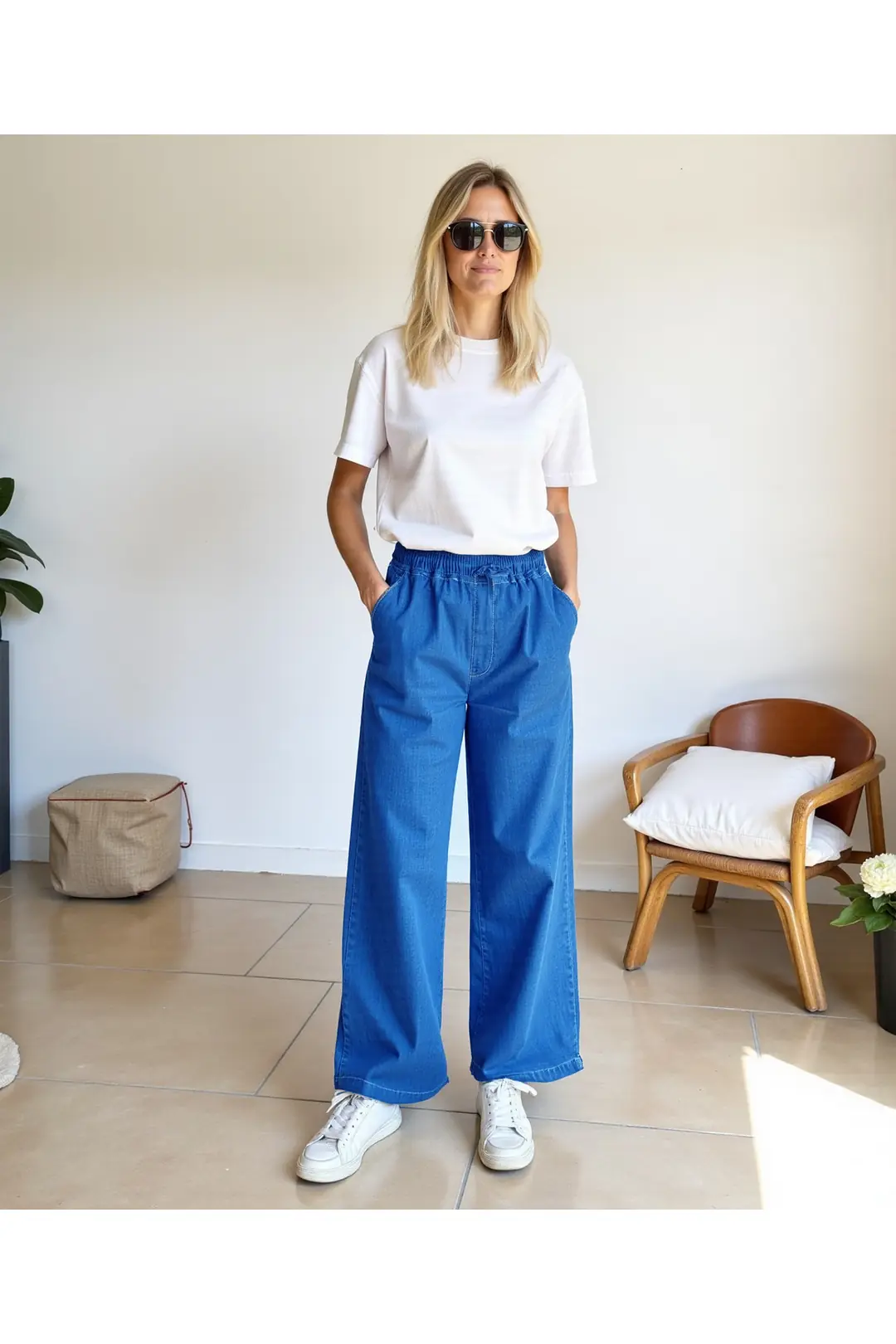Kadın Bel Paça Lastikli Comfort Jeans — görsel 6