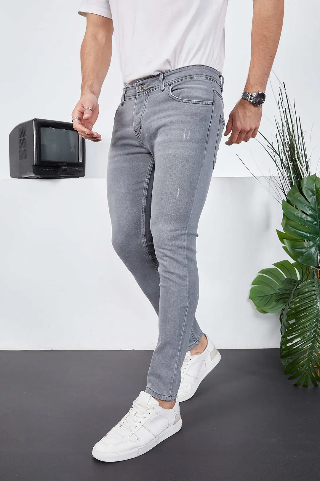 Erkek Likralı Denim Skinny Fit Süper Dar Jeans — görsel 4