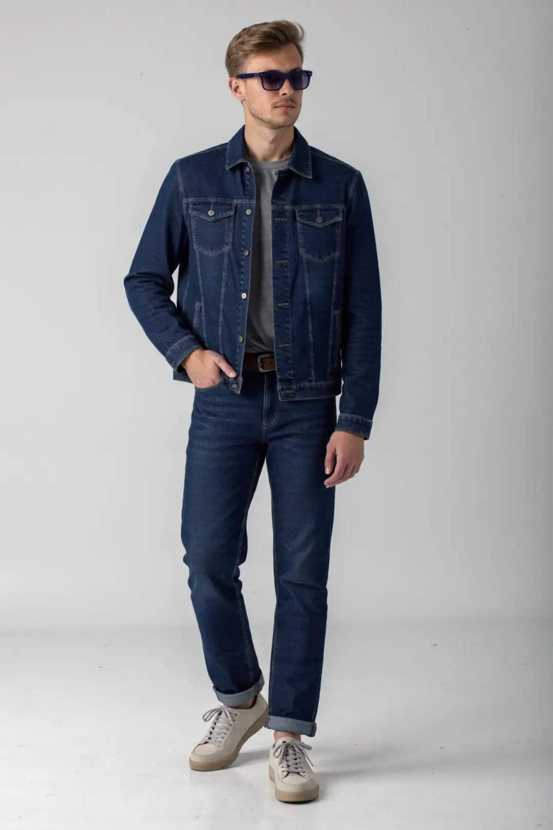 Erkek %100 Pamuk Straight Jeans — görsel 1