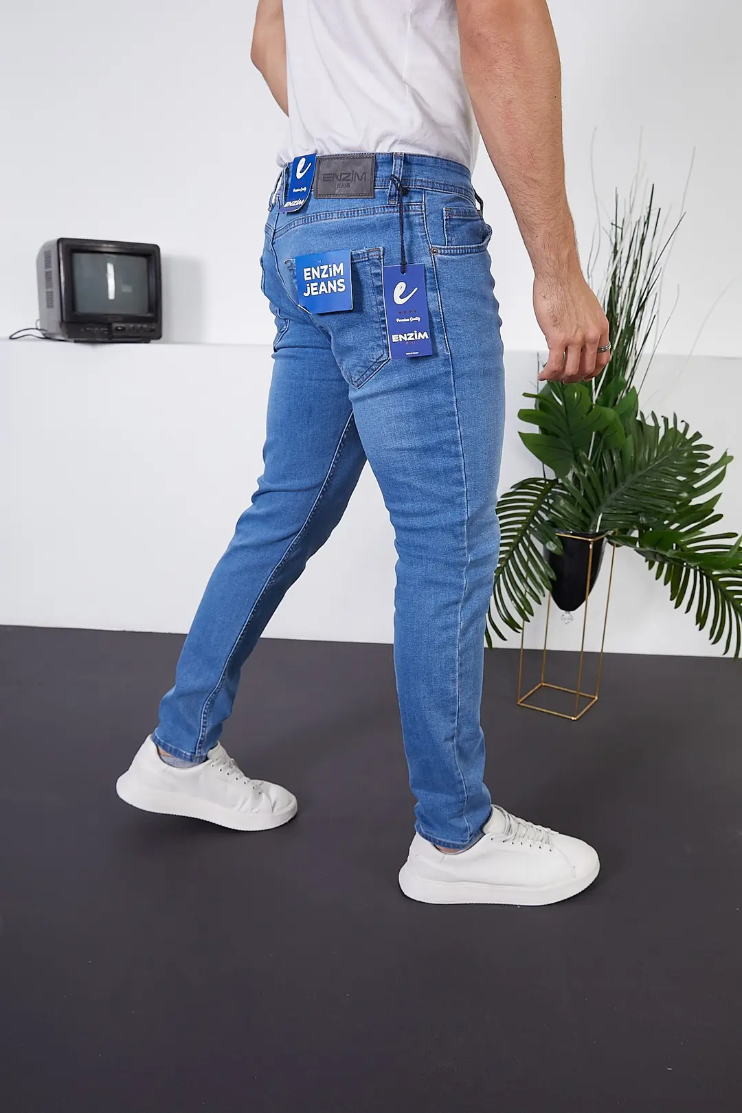Erkek Likralı Slim Fit Kot/jeans Pantolon – Açık Mavi — görsel 4