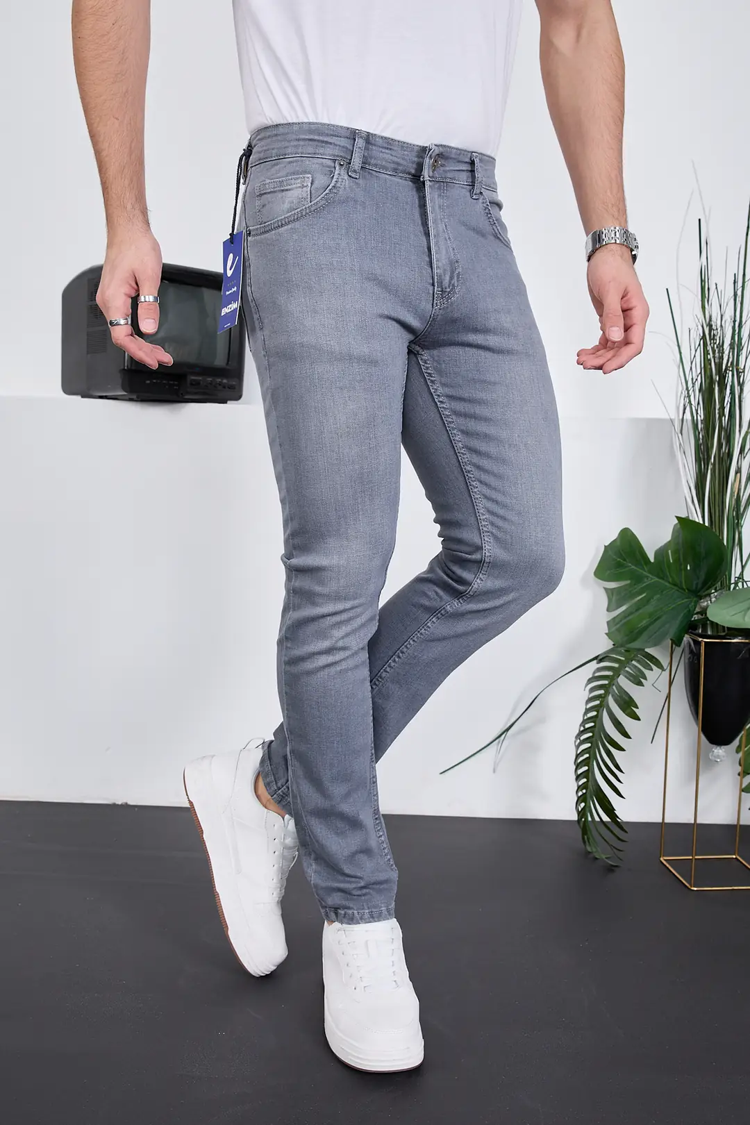 Erkek Likralı Denim Skinny Fit Süper Dar Jeans — görsel 3
