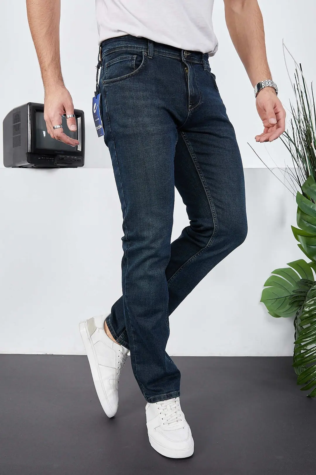 Erkek Likralı Denim Regular Fit Jeans — görsel 3