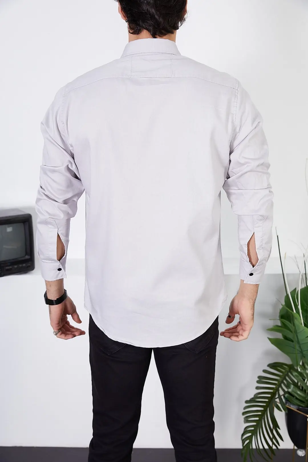 Erkek Slim Fit Kot Gömlek — görsel 3