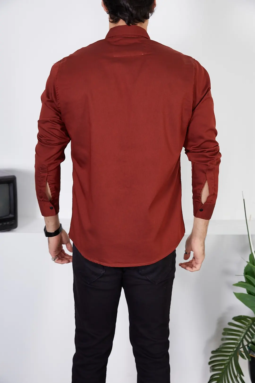 Erkek Slim Fit Kot Gömlek — görsel 3