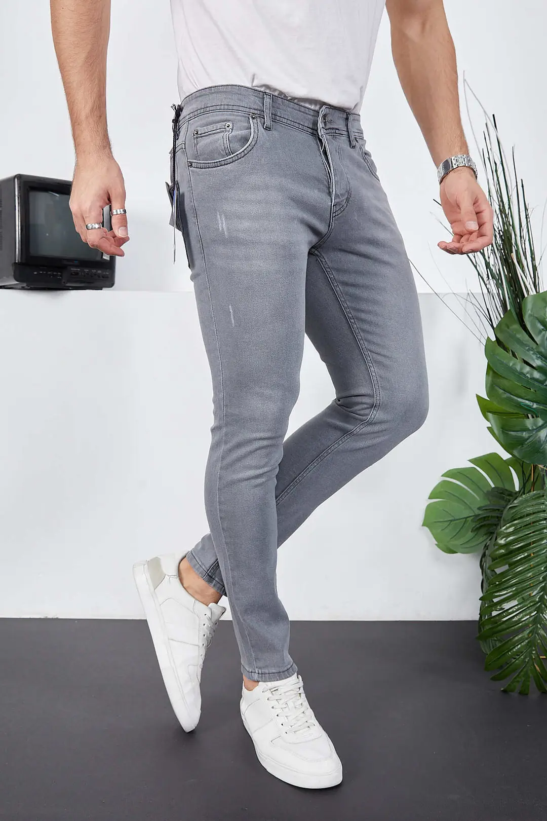 Erkek Likralı Denim Skinny Fit Süper Dar Jeans — görsel 3