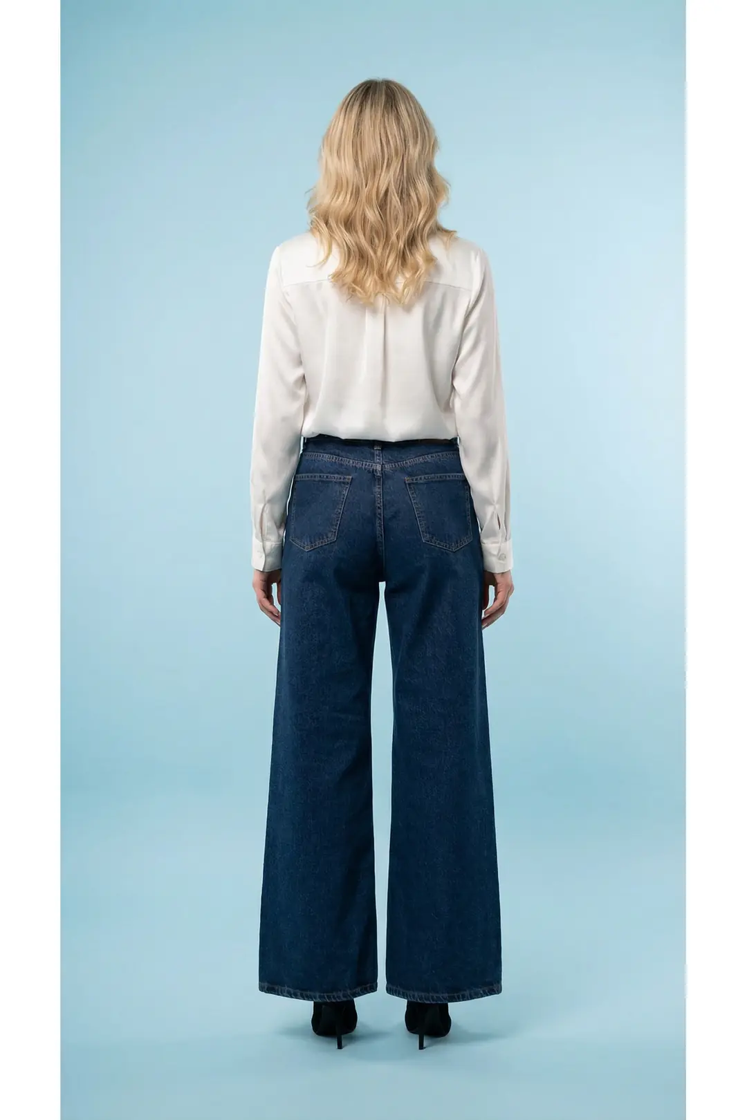 Kadın %100 Pamuk Wide Leg Baggy Jeans — görsel 6