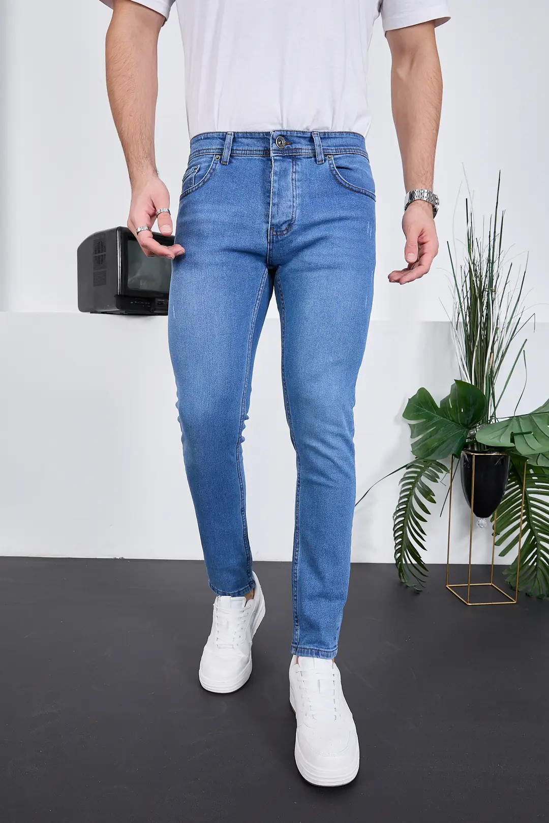 Erkek Likralı Denim Skinny Fit Süper Dar Jeans — görsel 2