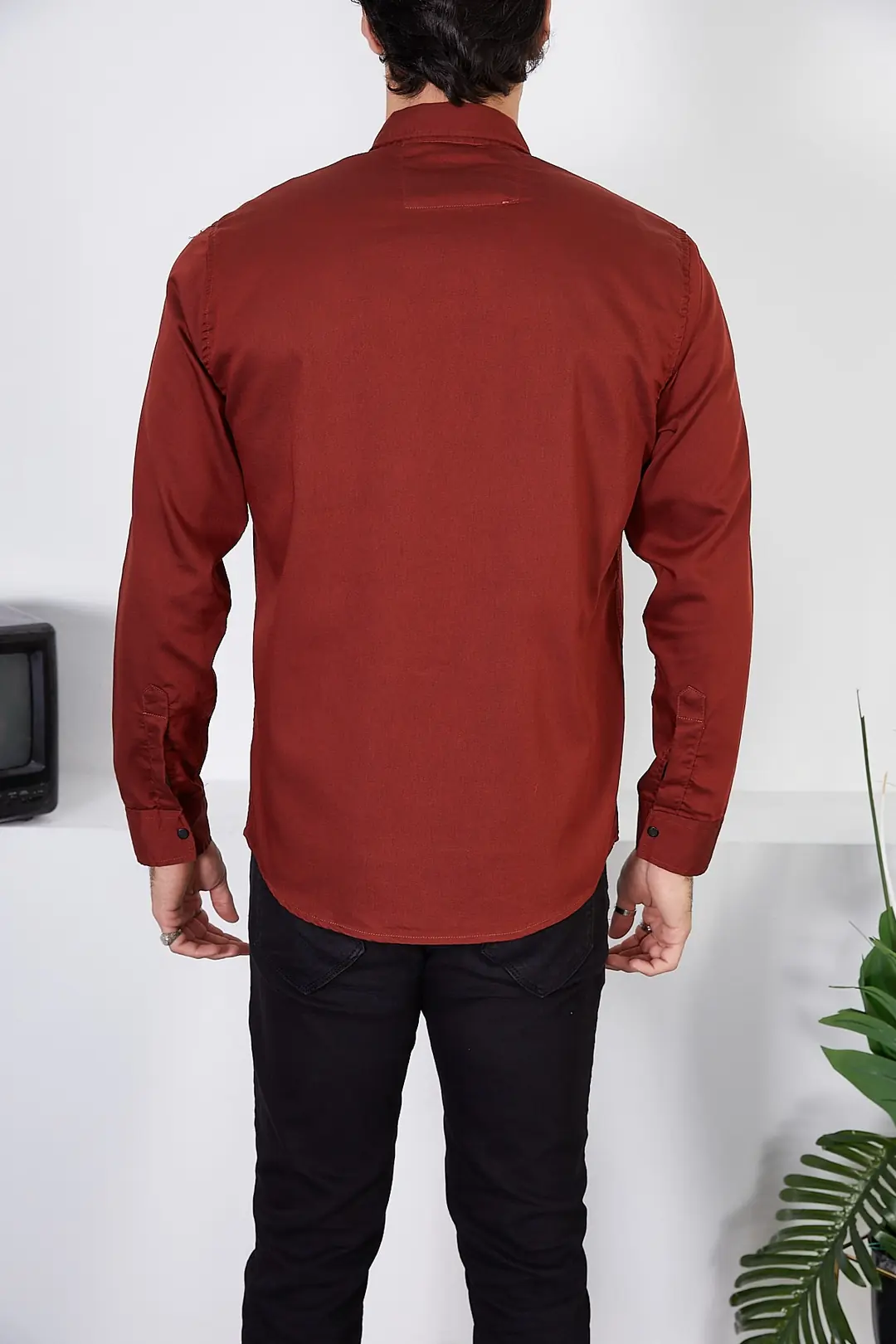 Erkek Slim Fit Kot Gömlek — görsel 4