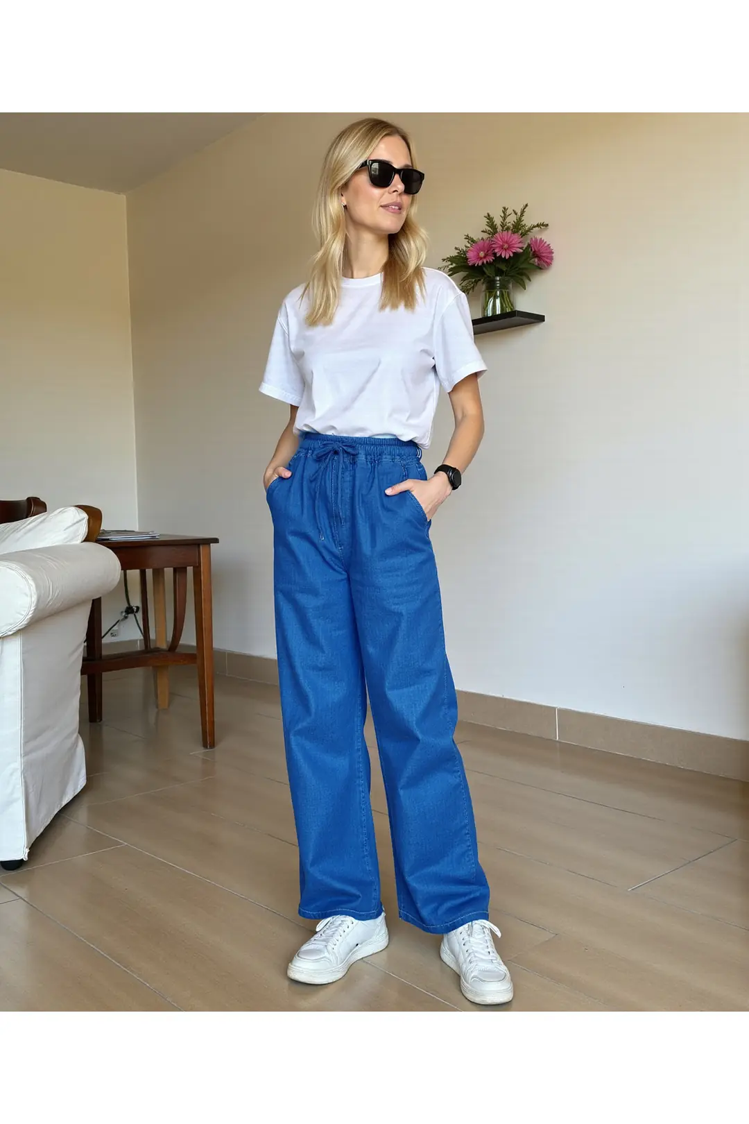Kadın Bel Paça Lastikli Comfort Jeans — görsel 5